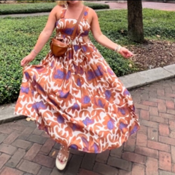 NWOT Anthropologie Piper Bandeau Maxi Dress Floral Cut Out - Picture 6 of 16